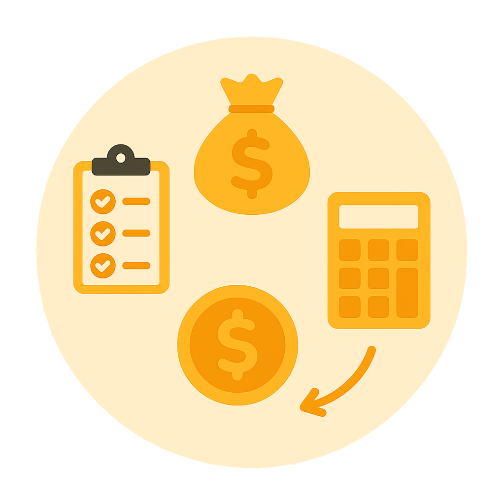 Budget dashboard displaying line items and spending totals
